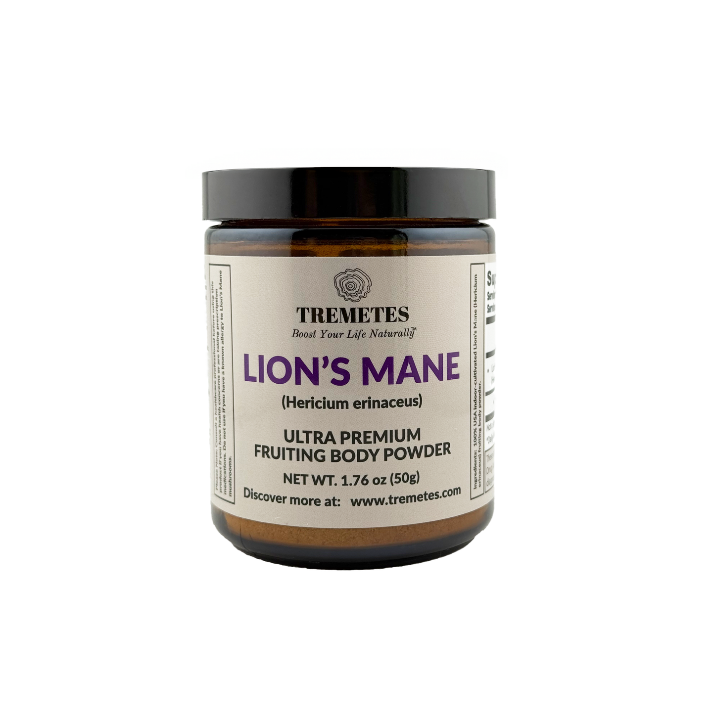 Tremetes Lion's Mane Fruiting Body Powder | 15.3% Beta-Glucans (Lab Verified) | No Extracts, No Fillers, No Additives | Supports Overall Brain Function and Nervous System Health
