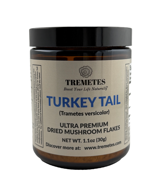 Tremetes Turkey Tail Fruiting Body Flakes | 41.2% Beta-Glucans (Lab Verified) | No Extracts, No Fillers, No Additives | Supports Immune and Gut Health