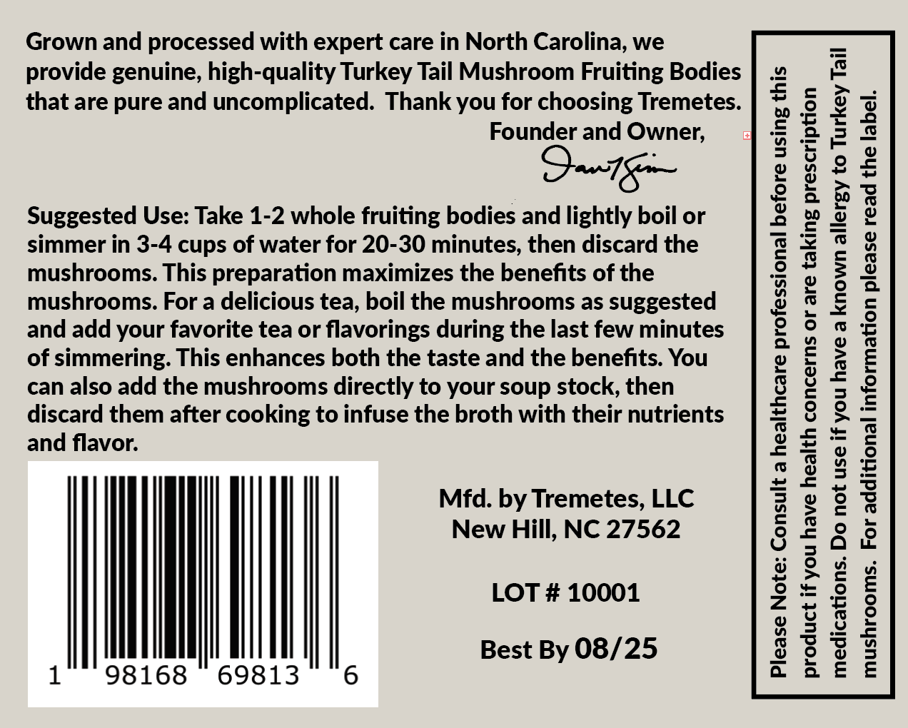 Tremetes Turkey Tail Fruiting Bodies | 41.2% Beta-Glucans (Lab Verified) | No Extracts, No Fillers, No Additives | Supports Immune and Gut Health