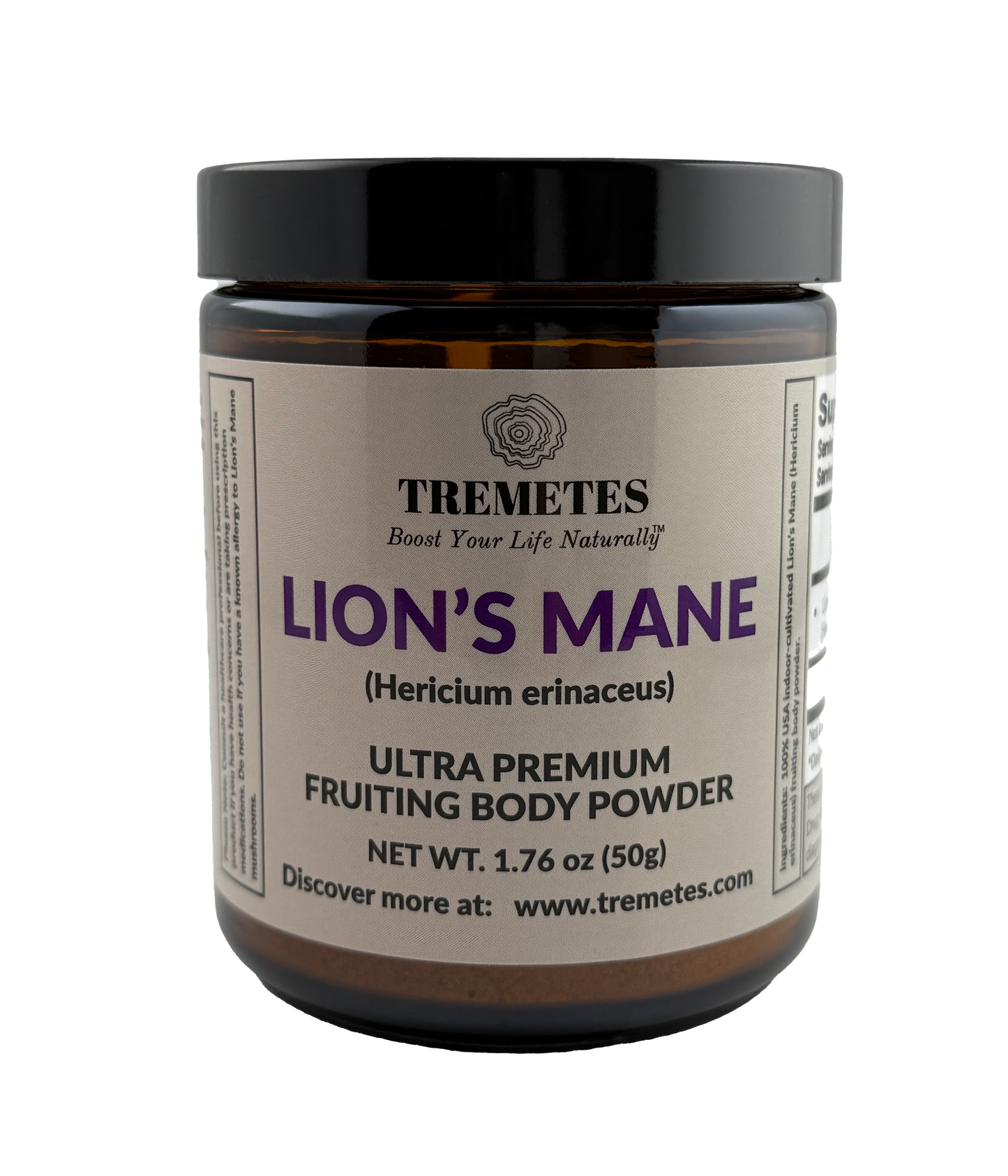 Tremetes Lion's Mane Fruiting Body Powder | 15.3% Beta-Glucans (Lab Verified) | No Extracts, No Fillers, No Additives | Supports Overall Brain Function and Nervous System Health