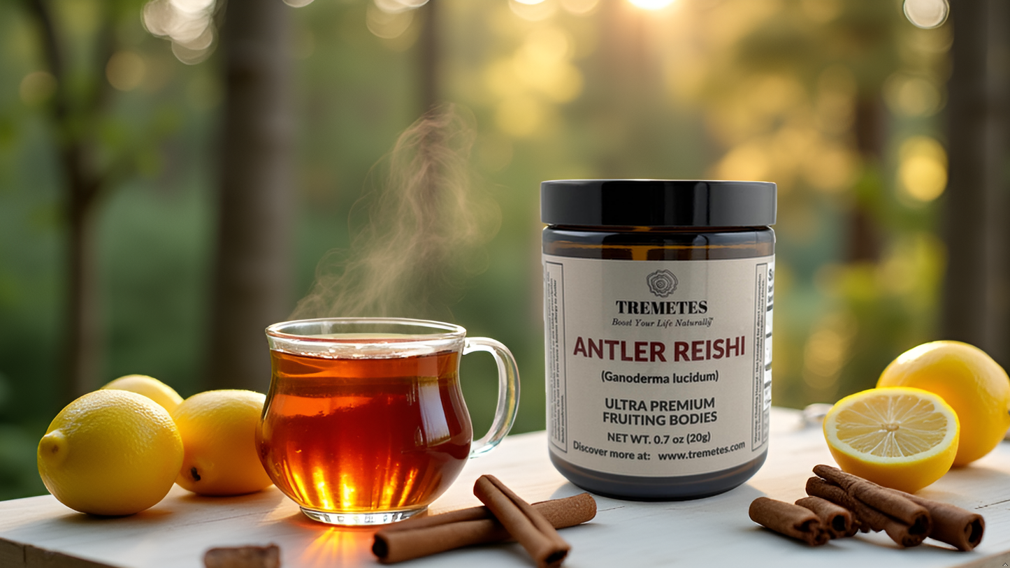 Tremetes Antler Reishi Fruiting Body | 37.8% Beta-Glucans (Lab Verified) | No Extracts, No Fillers, No Additives | Encourages Calm, Vitality & Enduring Well-Being